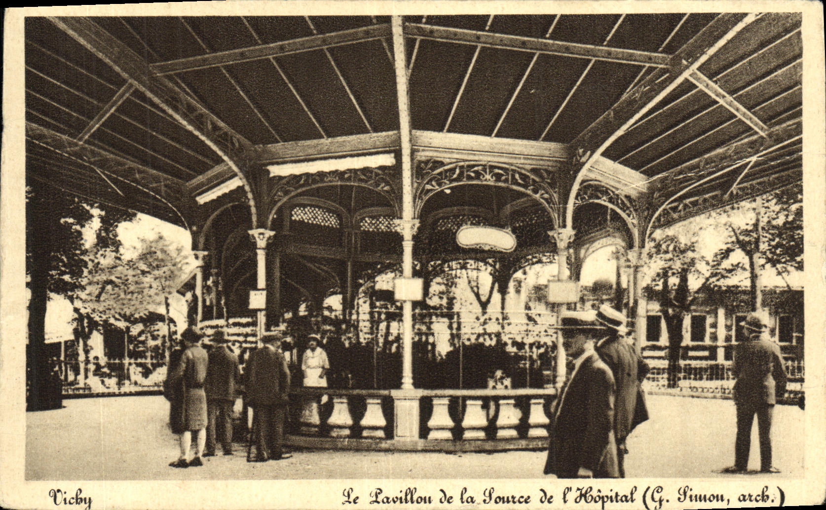 VINTAGE POSTCARD Vichy the House of the Source of L Hospital