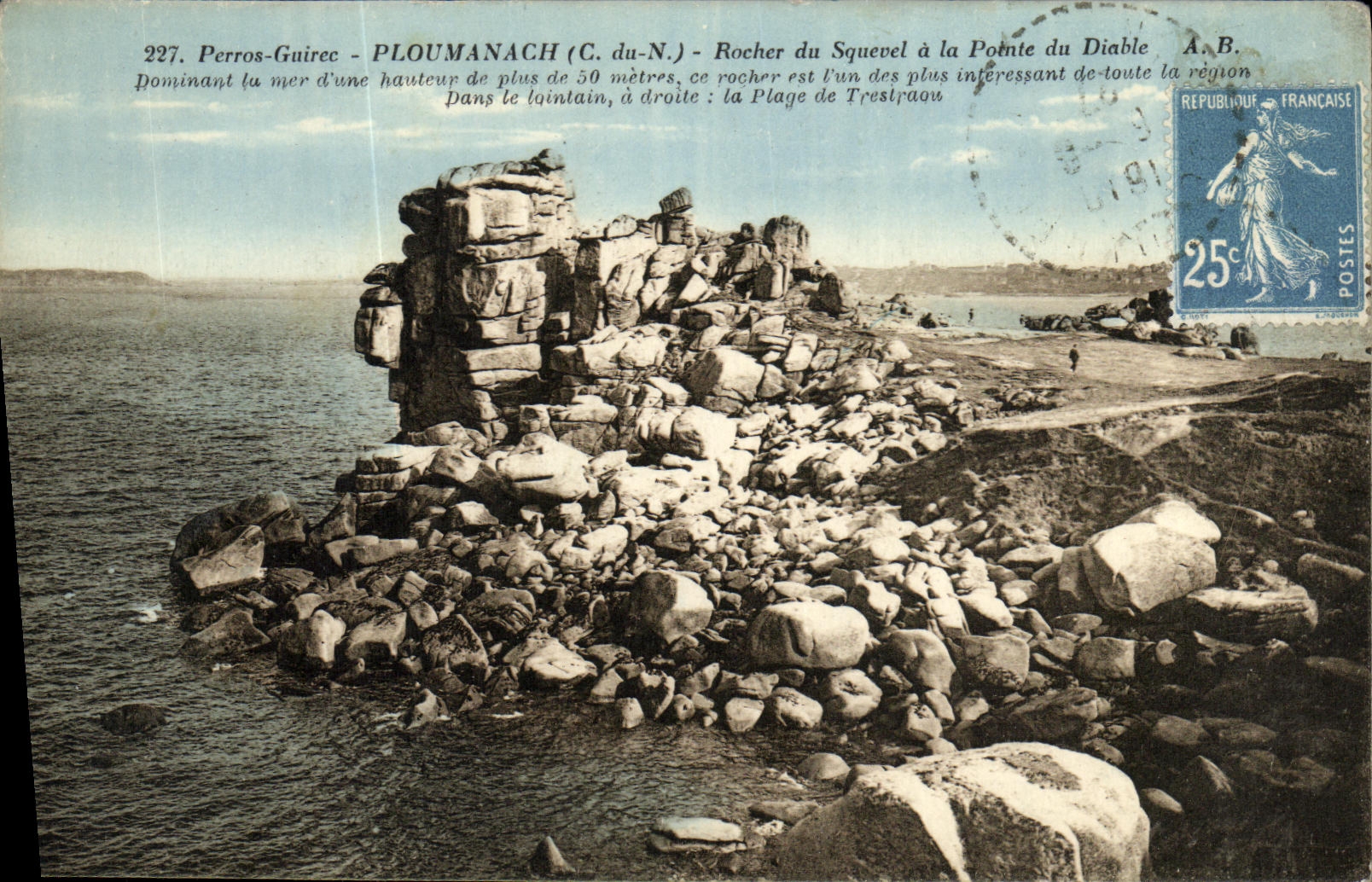 CPA Ploumanch Rochers du Squevel a la Pointe du Diable