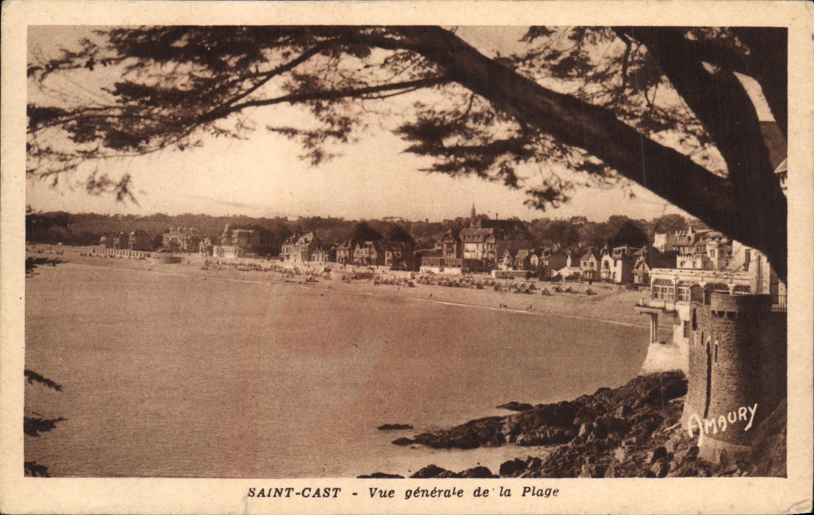 CPA Saint Cast Vue Generale de la plage