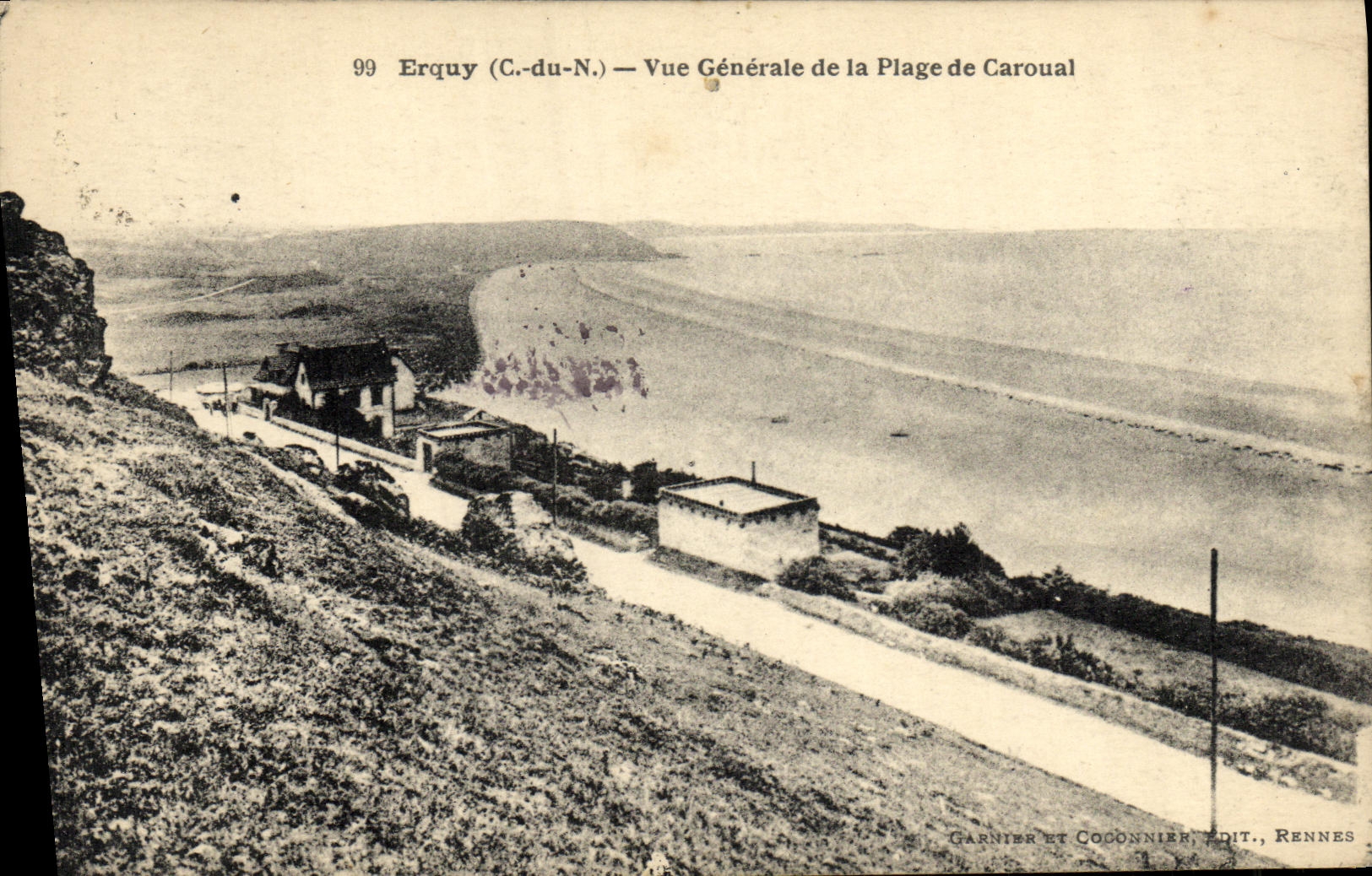 CPA Erquy Vue generale de La Plage de Caroual