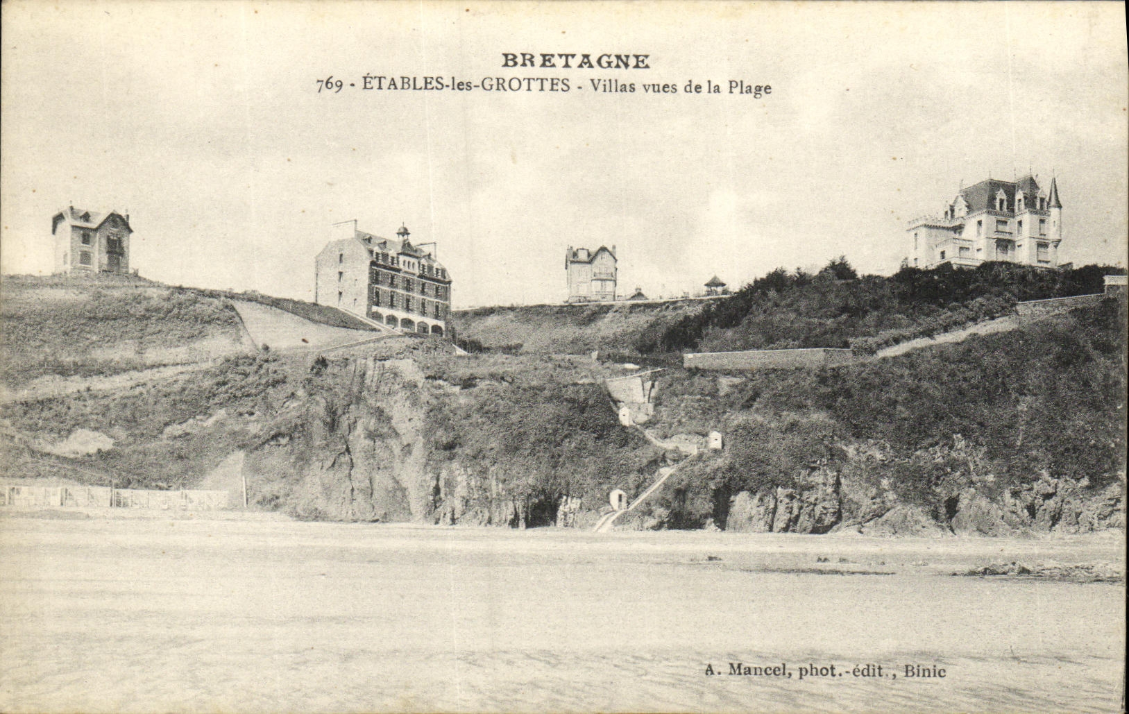CPA Etables La Grottes Villas Vues de la Plage