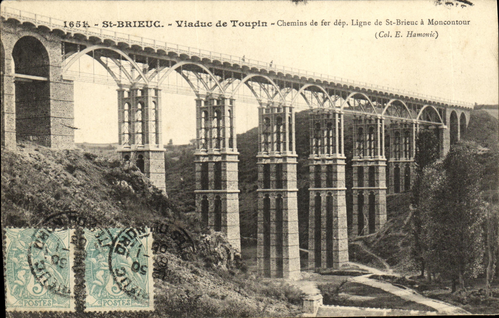 CPA Saint Brieuc Viaduc de Toupin Chemins de fer ligne de St Brieuc a Moncontour