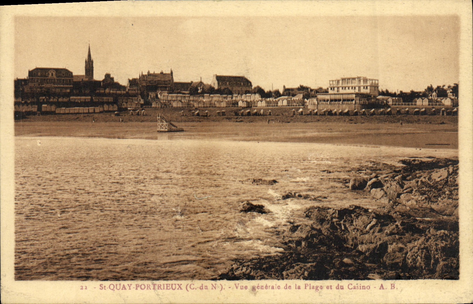 CPA St Quay Portrieux Vue Generale de La Plage