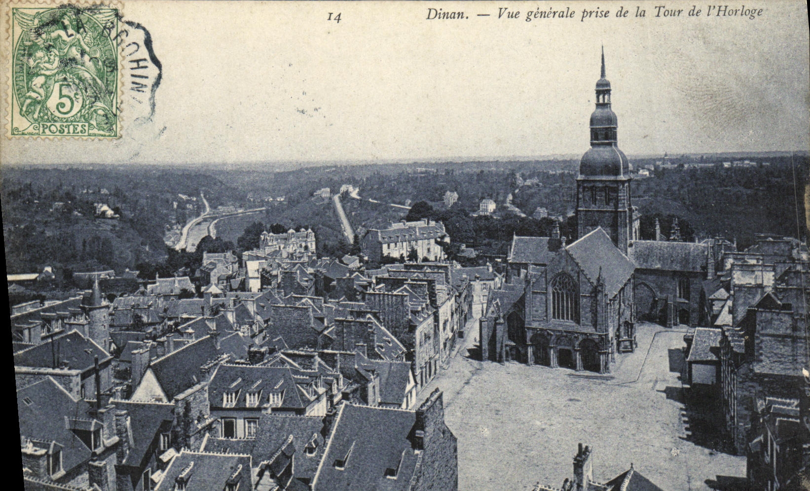 CPA Dinan Vue Generale prise de la Tour de L Horloge