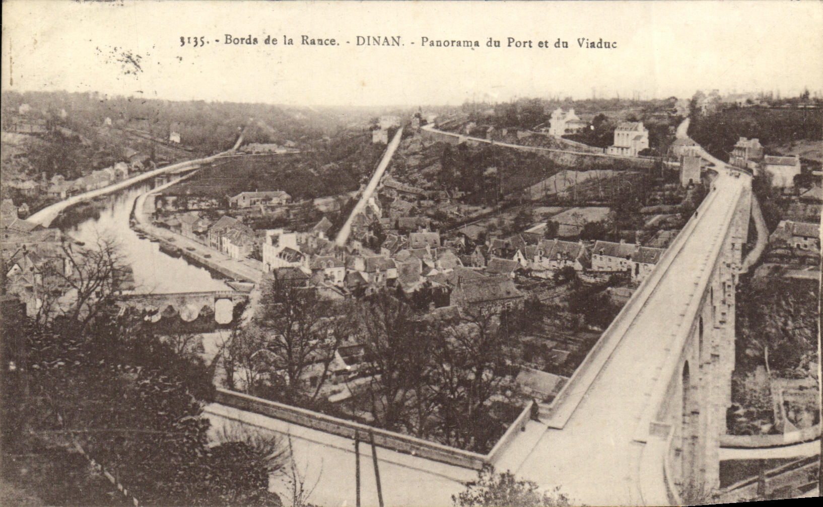 CPA Dinan Bords de la Rance Dinan Panorama du Port et du Viadu
