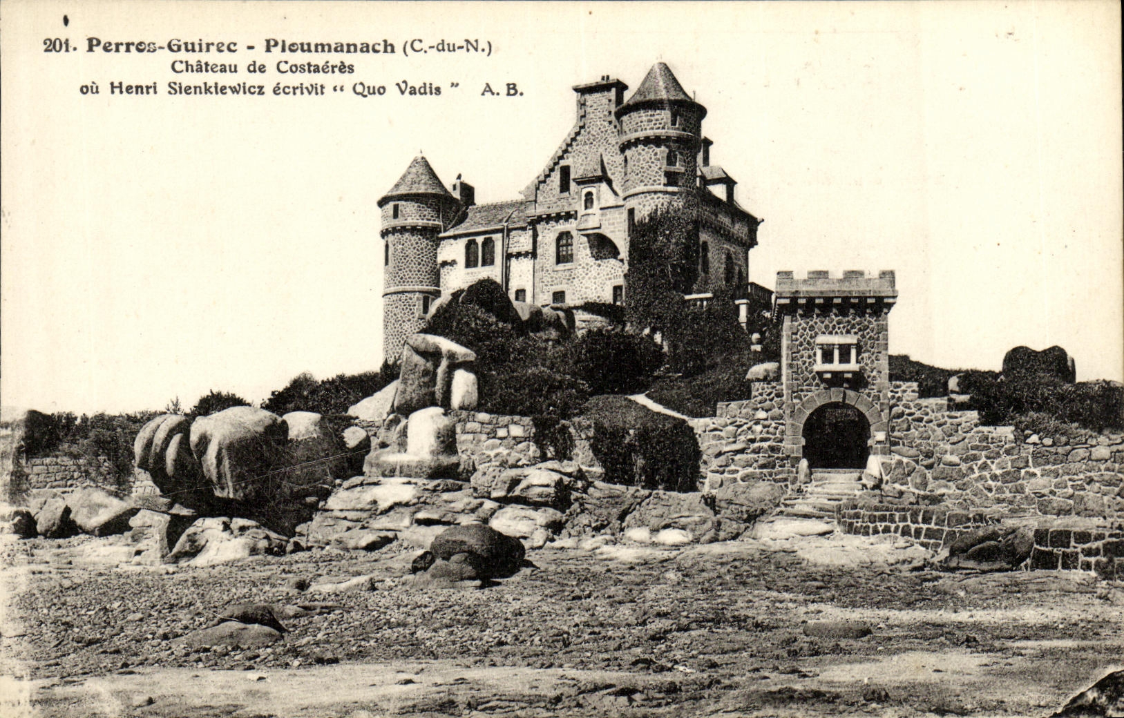 CPA Perros Guirec Ploumanach Chateau de Costaeres