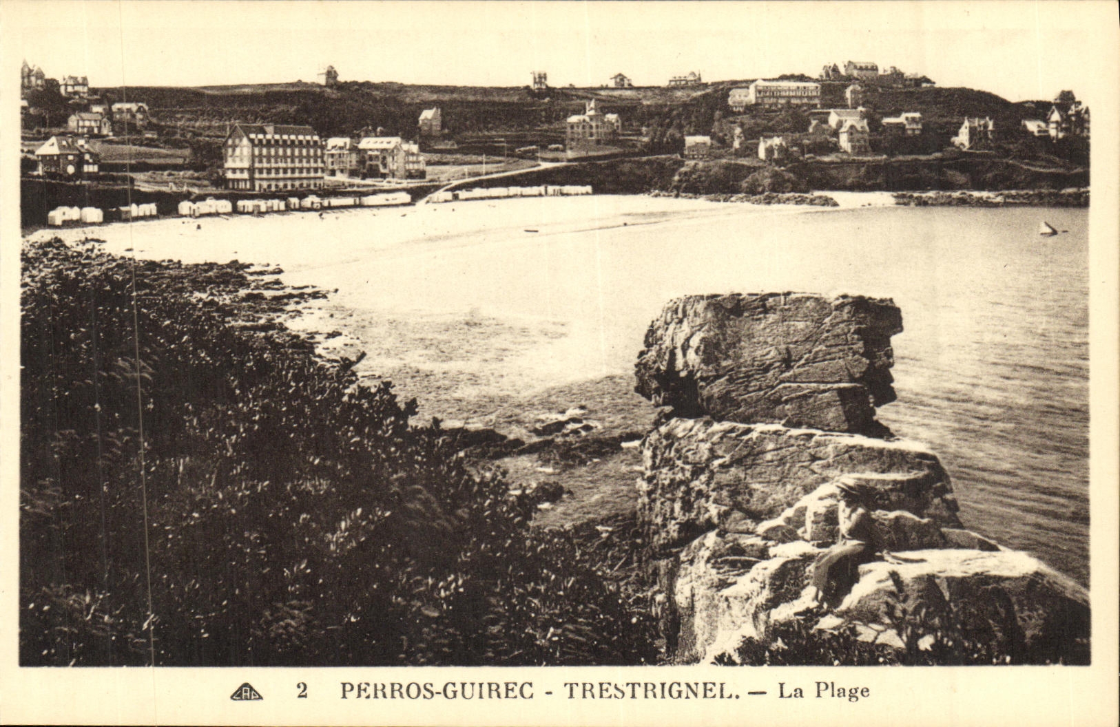 CPA Perros Guirec Trestrignel La Plage