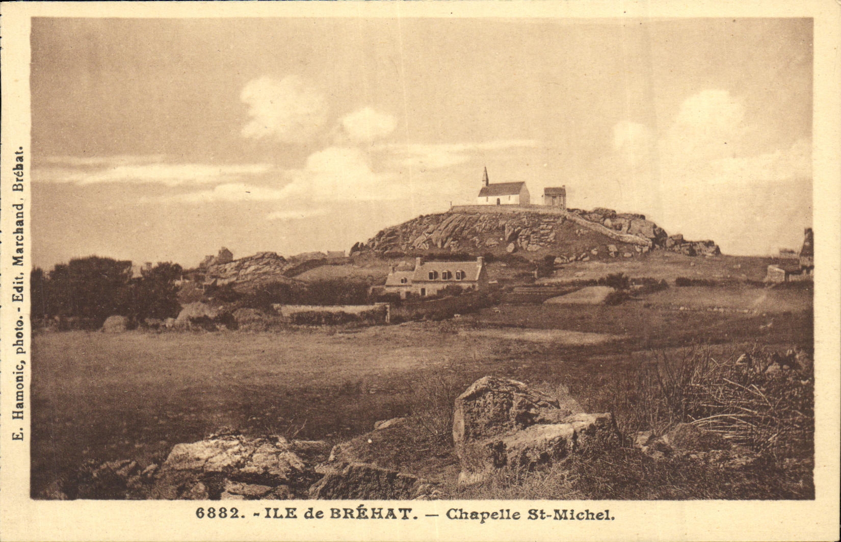 VINTAGE POSTCARD Island of Brehat Vault St Michel