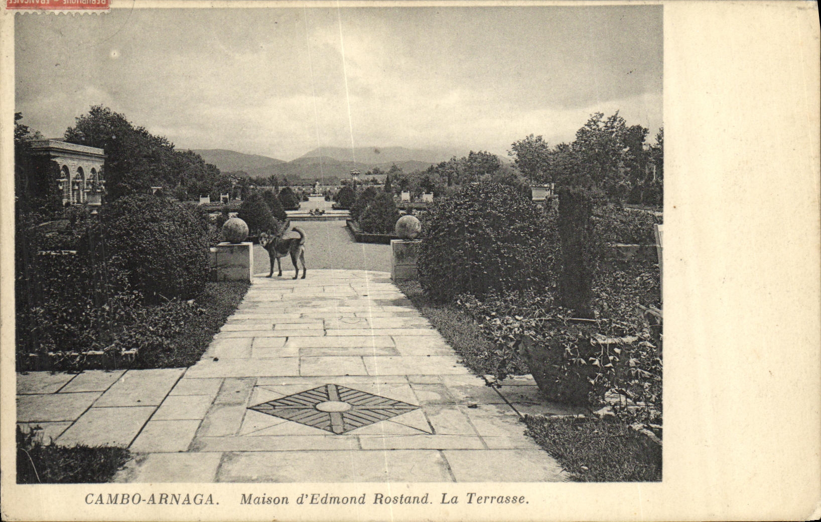 VINTAGE POSTCARD Cambo Arnaga House D Edmond Rostand the Terrace