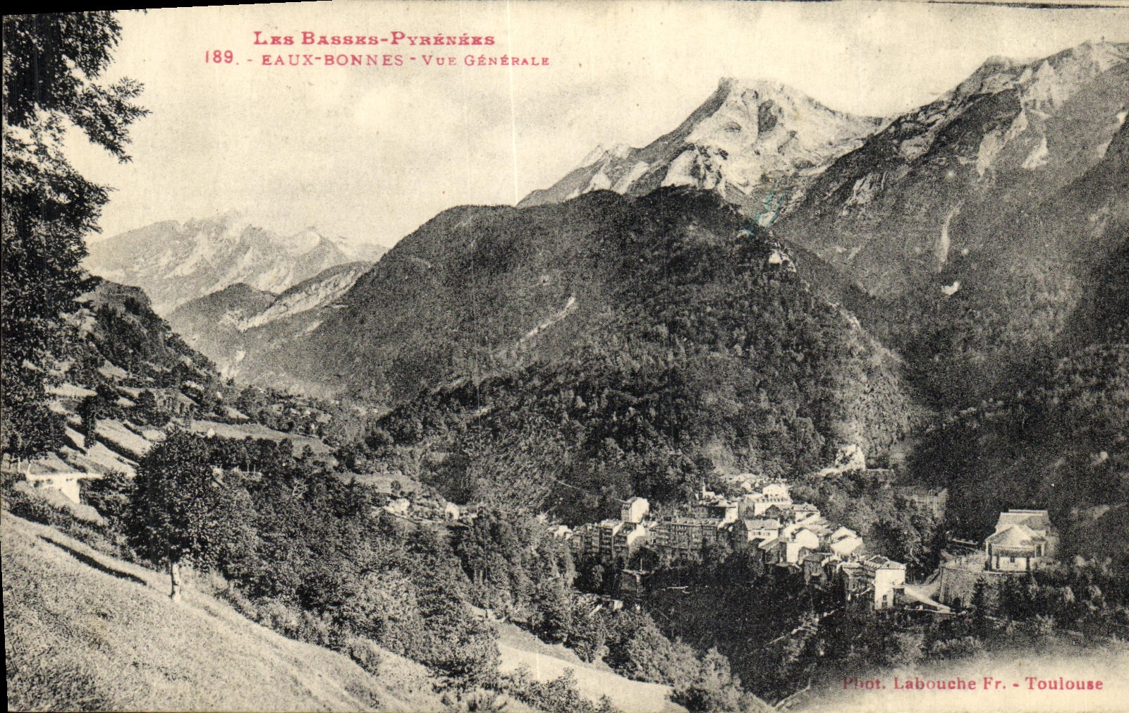VINTAGE POSTCARD the Low Pyrenees Eaux Sound View