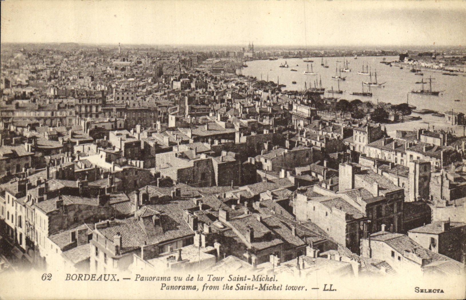 CPA Bordeaux Panorama vu de la Tour Saint Michel