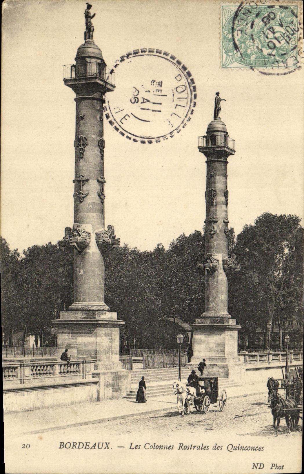 CPA Bordeaux Les Colonnes Rostrales des Quinconces