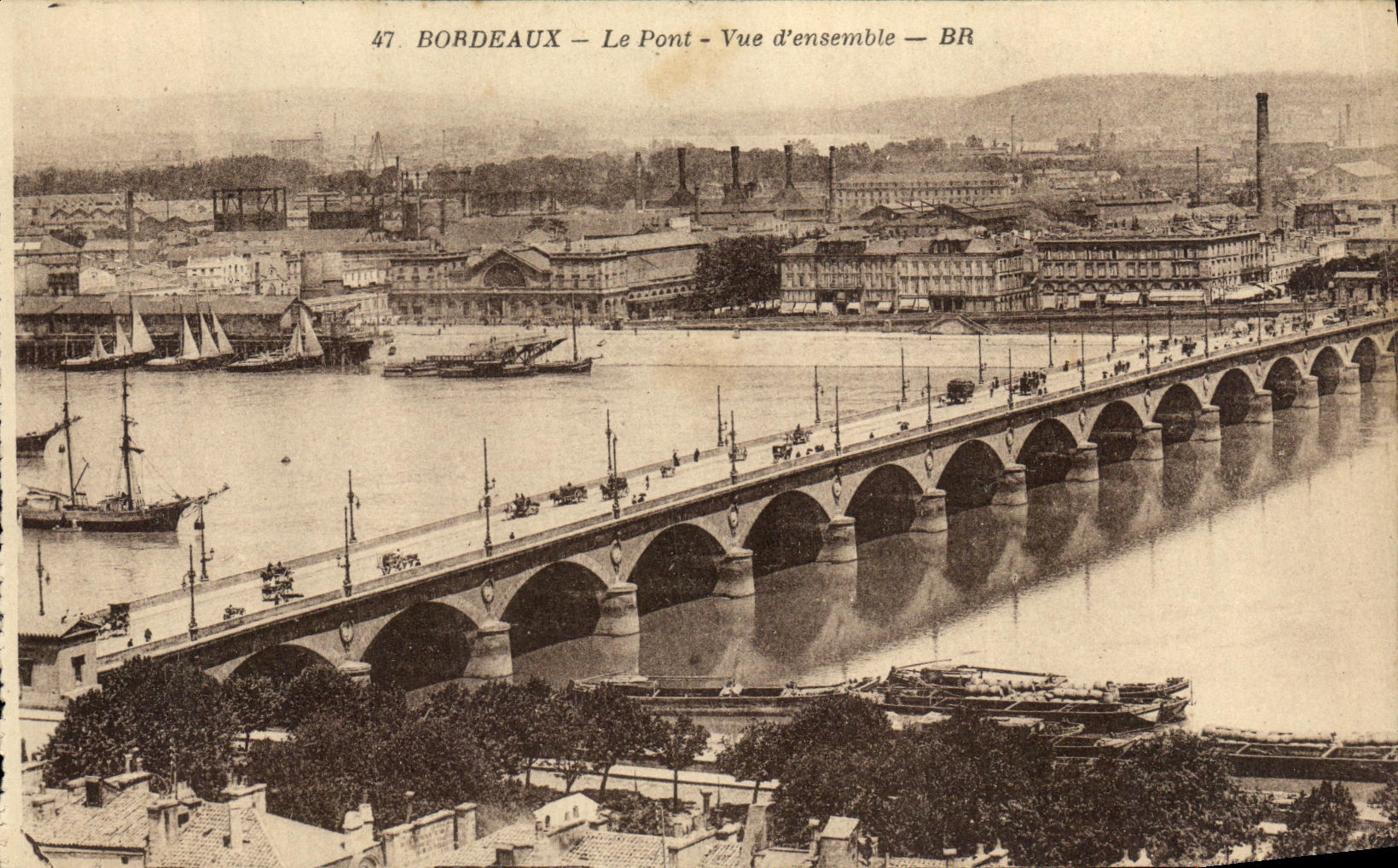 CPA Bordeaux La Pont Vue d ensemble