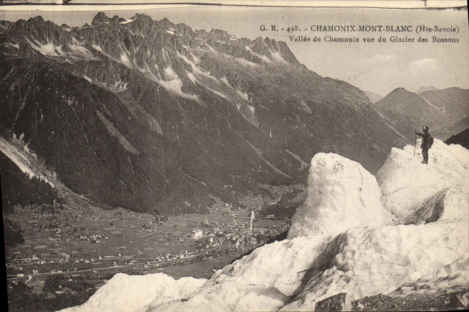 CPA Chamonix Mont Blanc Vallee de Chamonix vue du glacier des Bossons