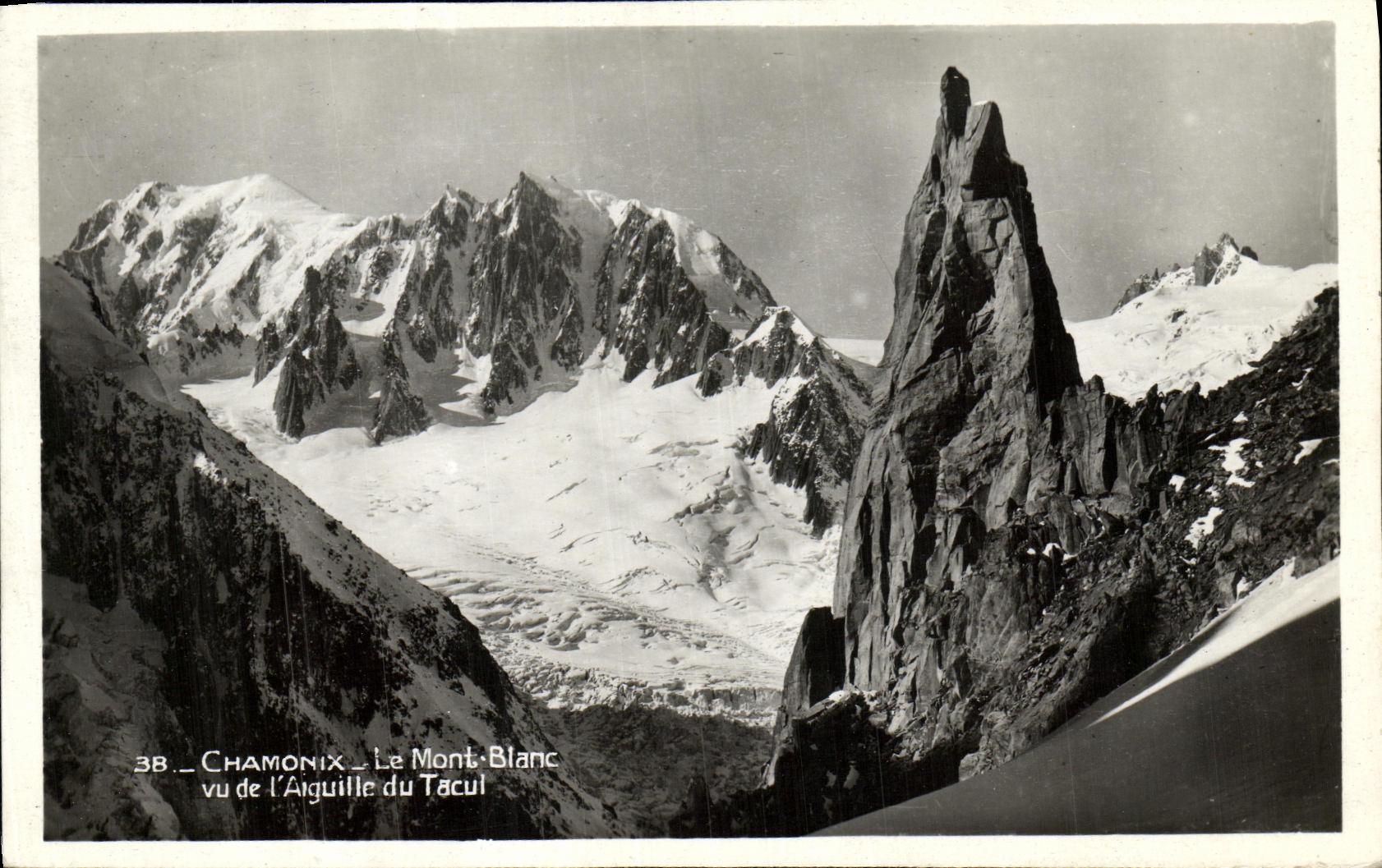 VINTAGE POSTCARD Chamonix Mont Blanc seen of L Switches of Tacul