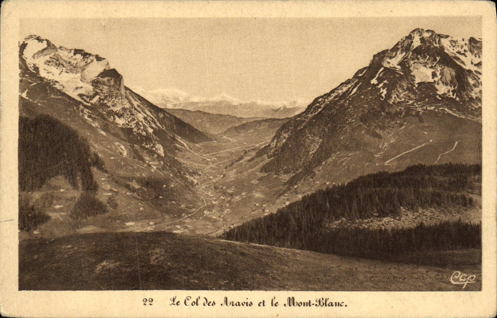 CPA Le col des Aravis et le Mont Blanc