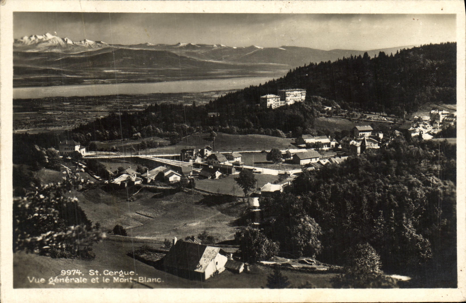 CPA St Cergue Vue generale et le Mont Blanc