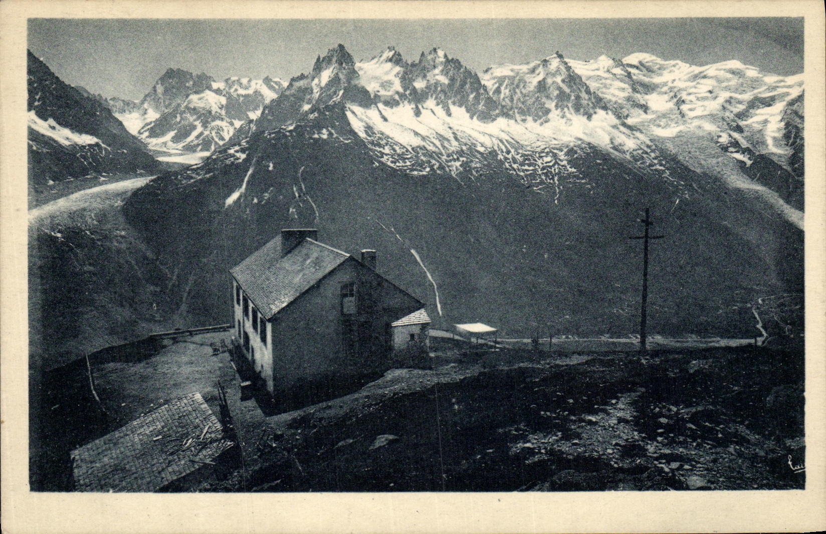 CPA Chamonix La Chaine du Mont Blanc vue de la Flegere