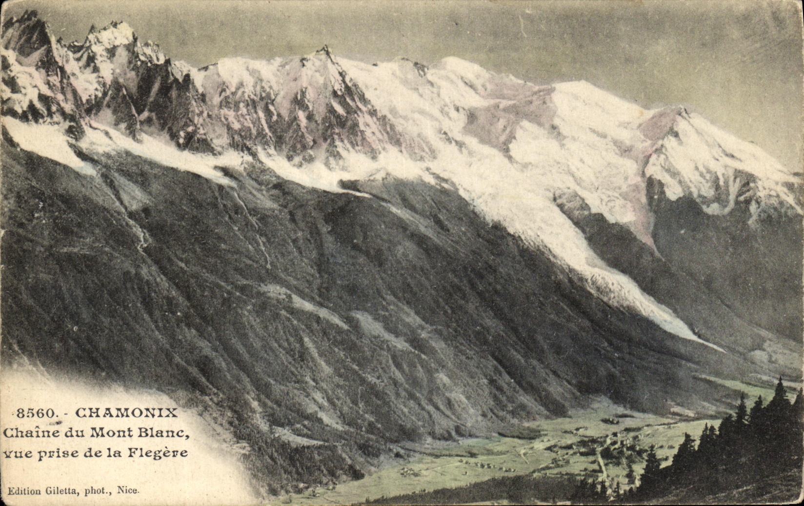 VINTAGE POSTCARD Chamonix Chains of the Mont Blanc Seen from of Flegere