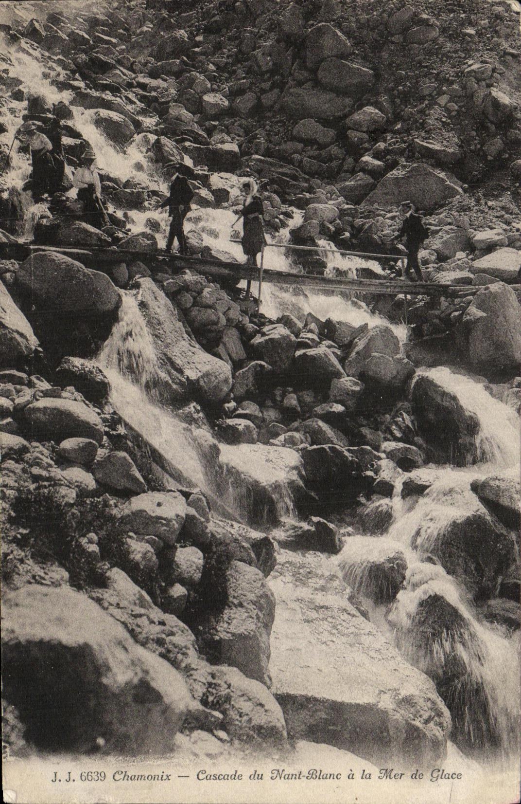 VINTAGE POSTCARD Chamonix Cascades of Nant Blanc to the Sea of Ice