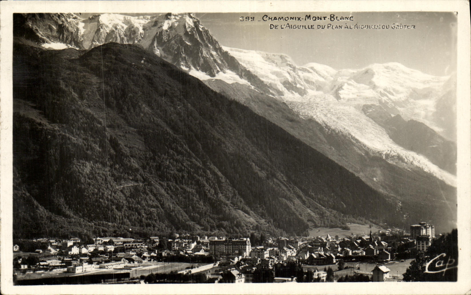 VINTAGE POSTCARD Chamonix the Mont Blanc of L switches plan