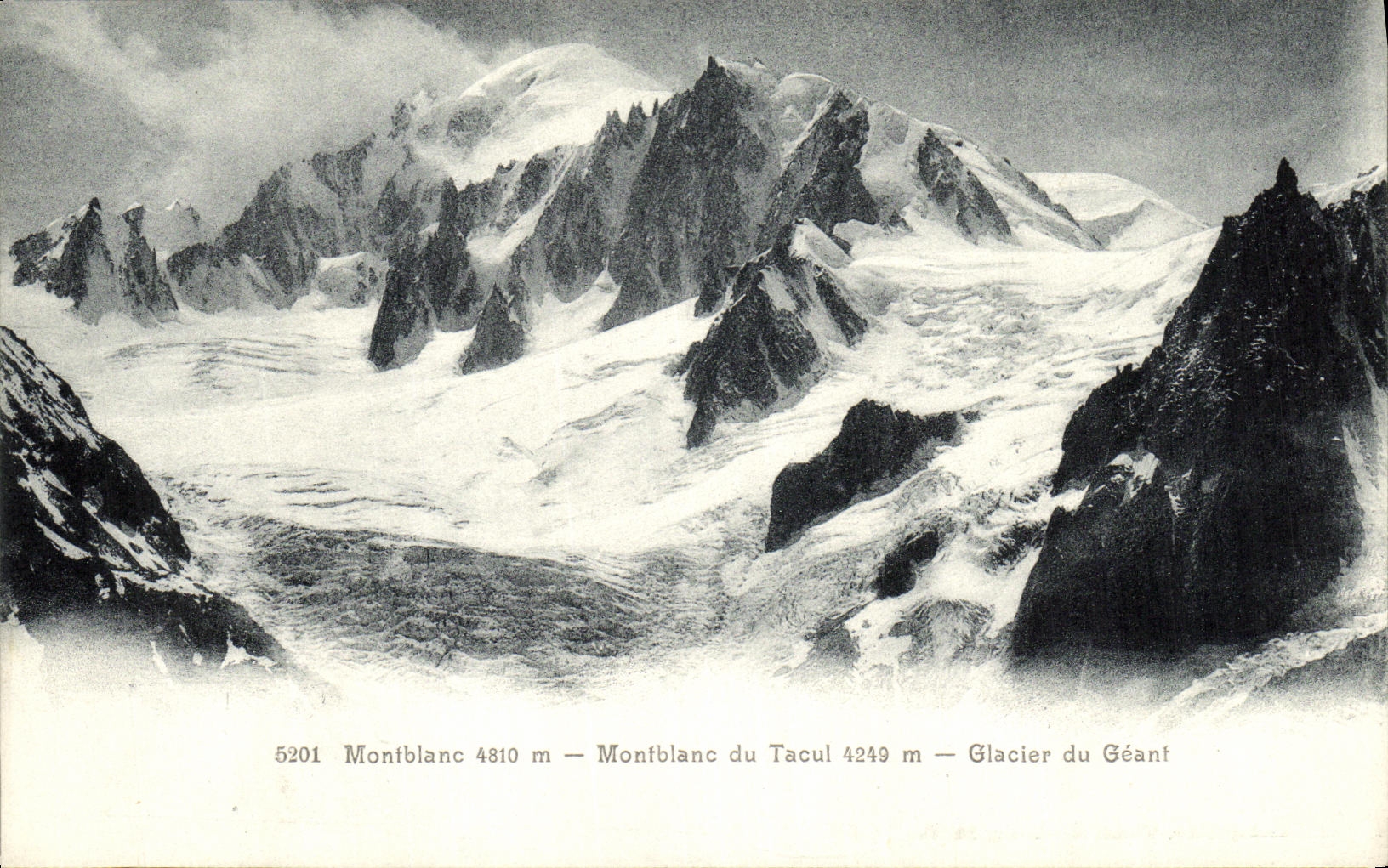 VINTAGE POSTCARD Chamonix Montblanc of Tacul Glacier of the Giant