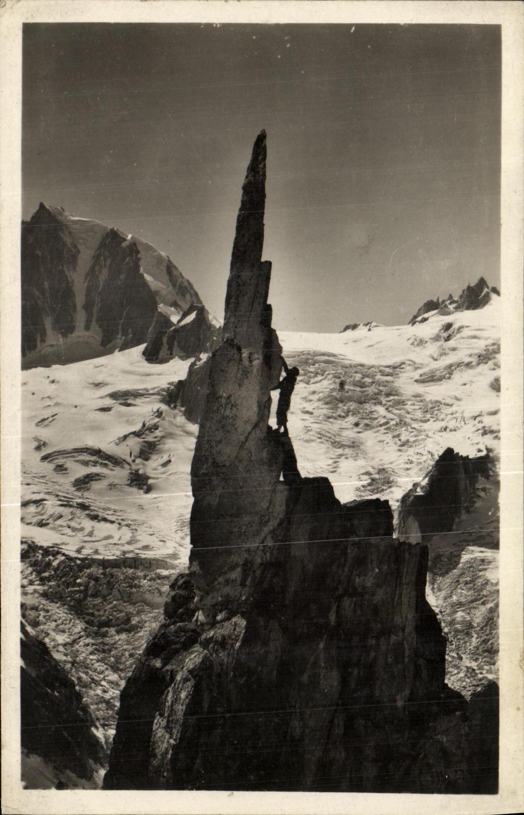 VINTAGE POSTCARD Chamonix Climbing in Periades