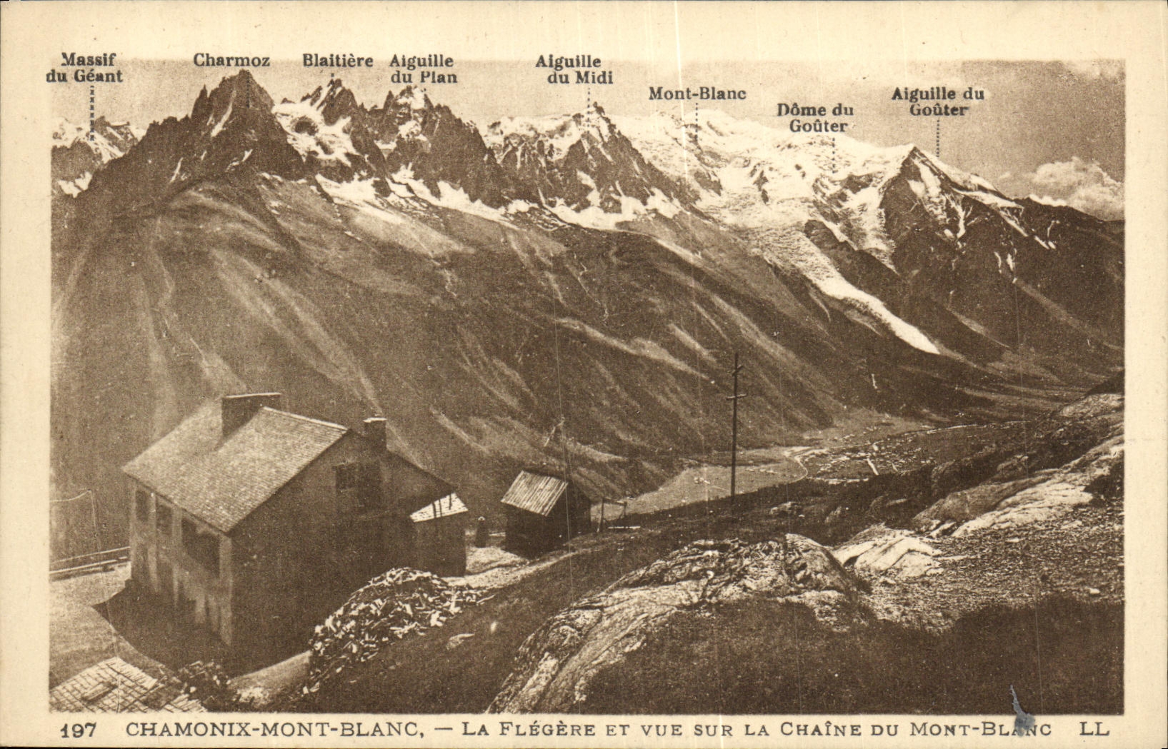 VINTAGE POSTCARD Chamonix Mont Blanc Flegere And Vue On the Chain