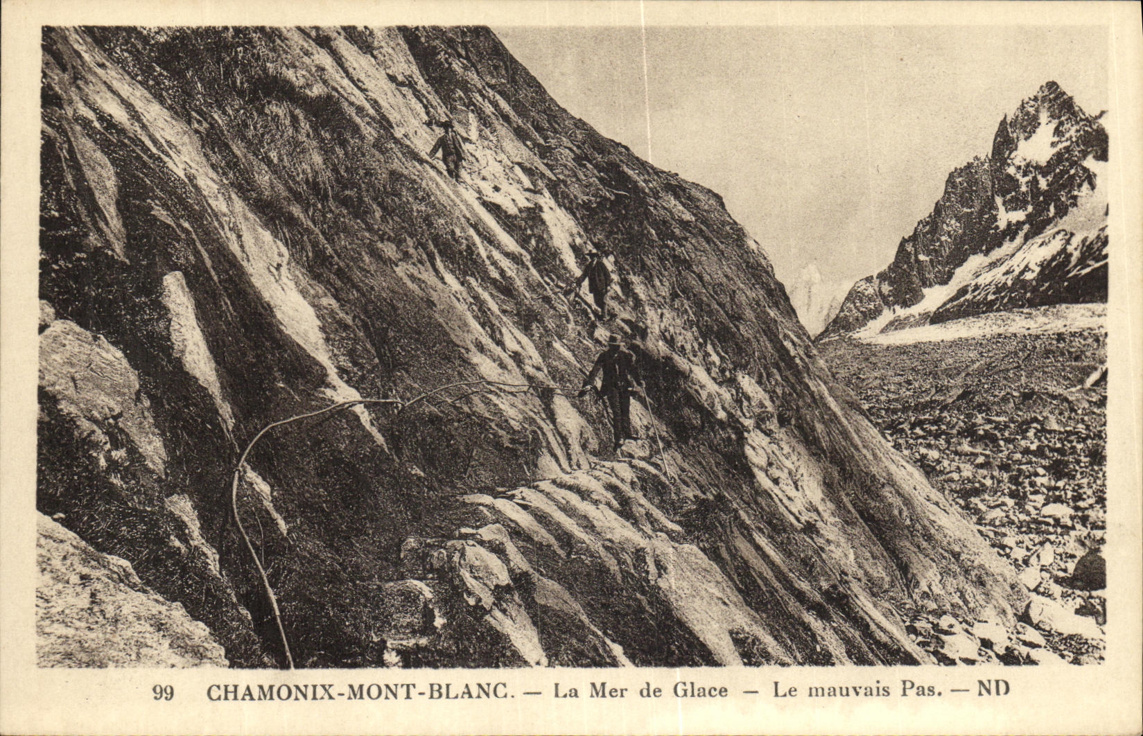 VINTAGE POSTCARD Chamonix Mont Blanc Mer Of Ice did not amuvais It