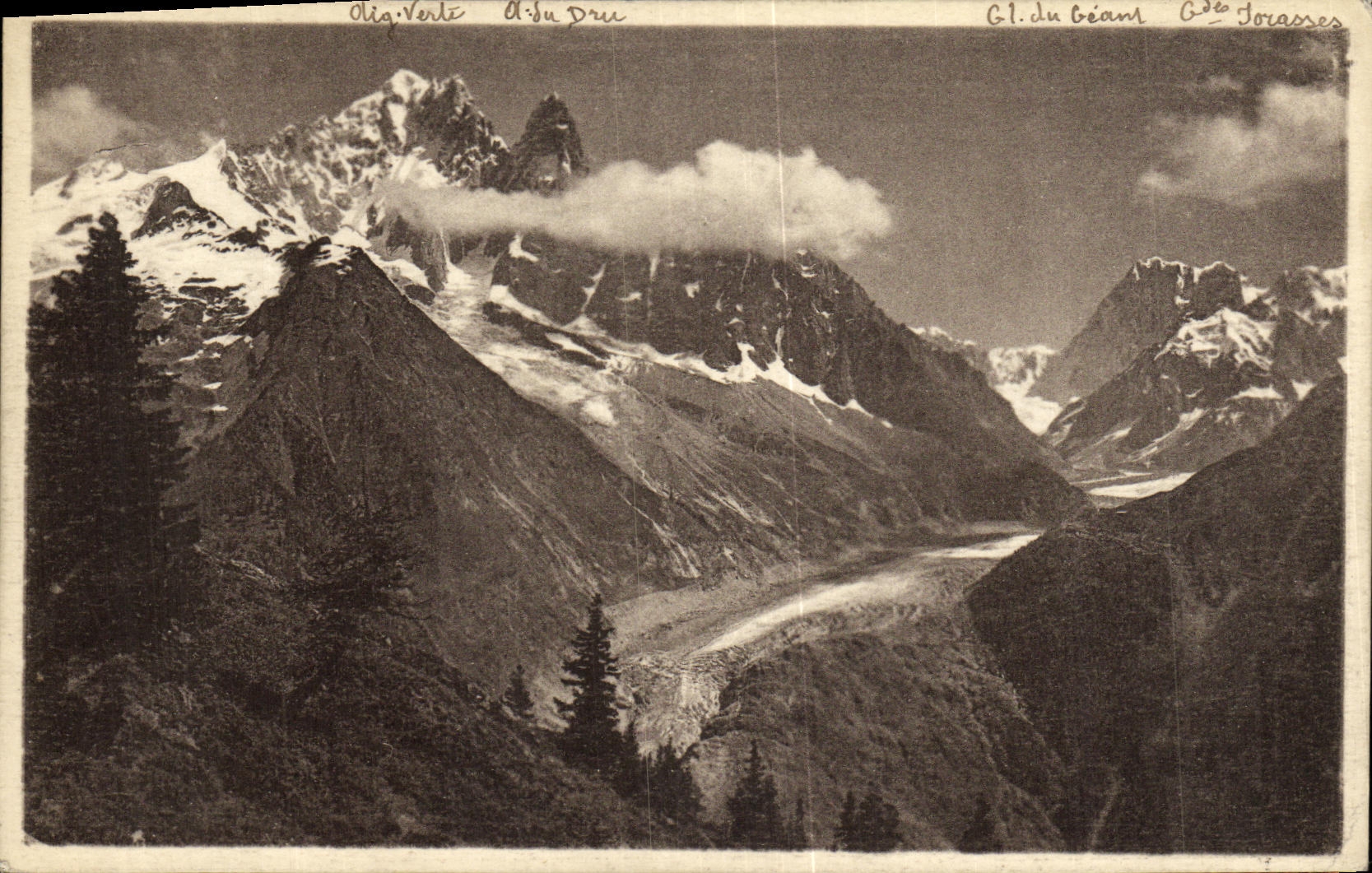 CPA Chamonix Mont Blanc Mer de glace vue de le la Flegere 