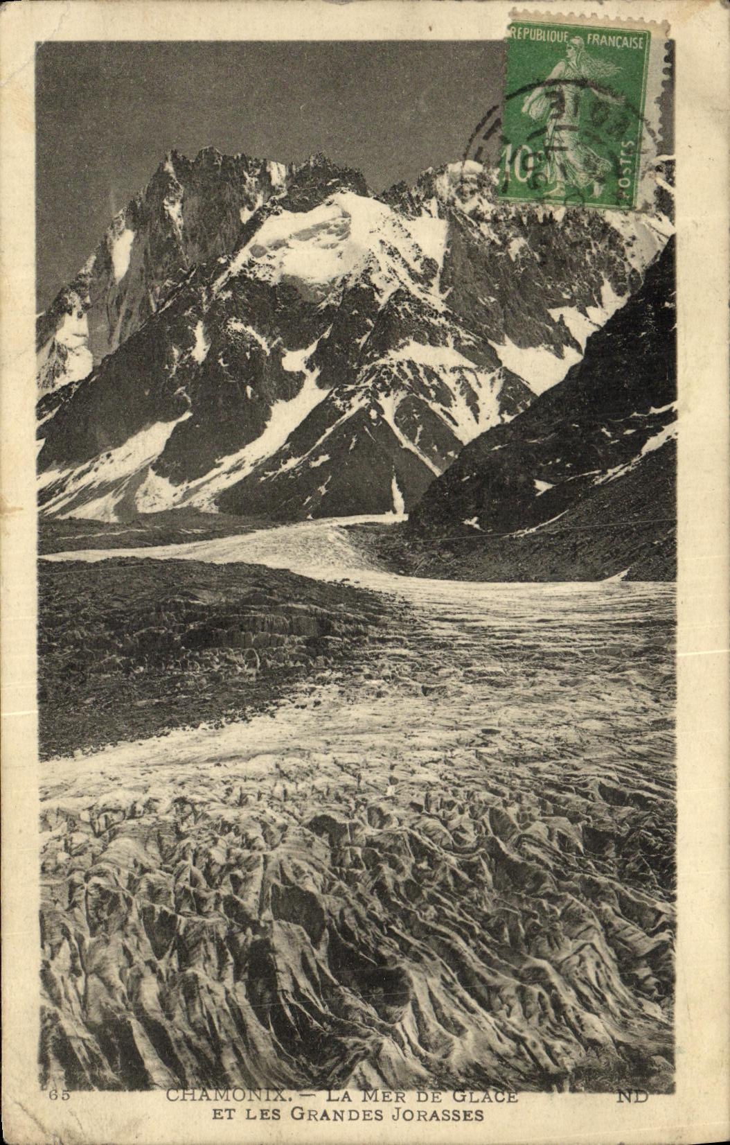 VINTAGE POSTCARD Chamonix Sea Of Ice And Large Jorasses