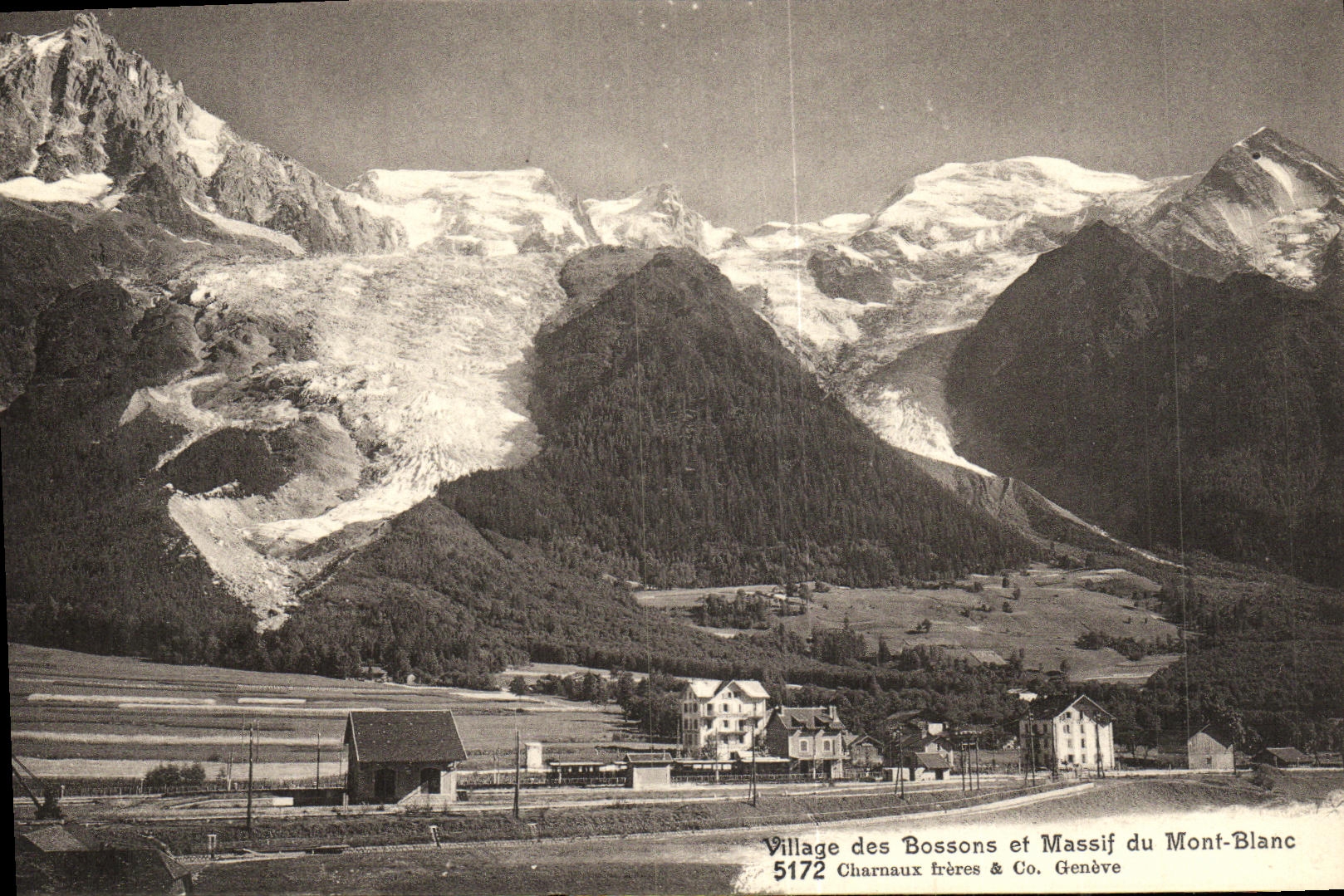 VINTAGE POSTCARD Chamonix Mont Blanc Village of Let us work