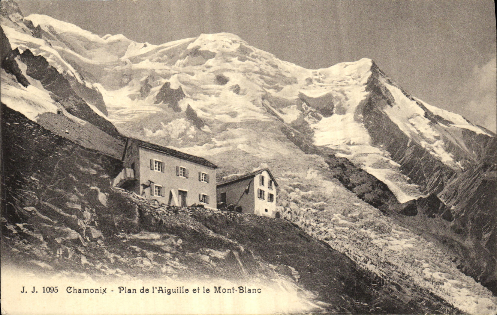 VINTAGE POSTCARD Chamonix Plan of L Switches and Mont Blanc