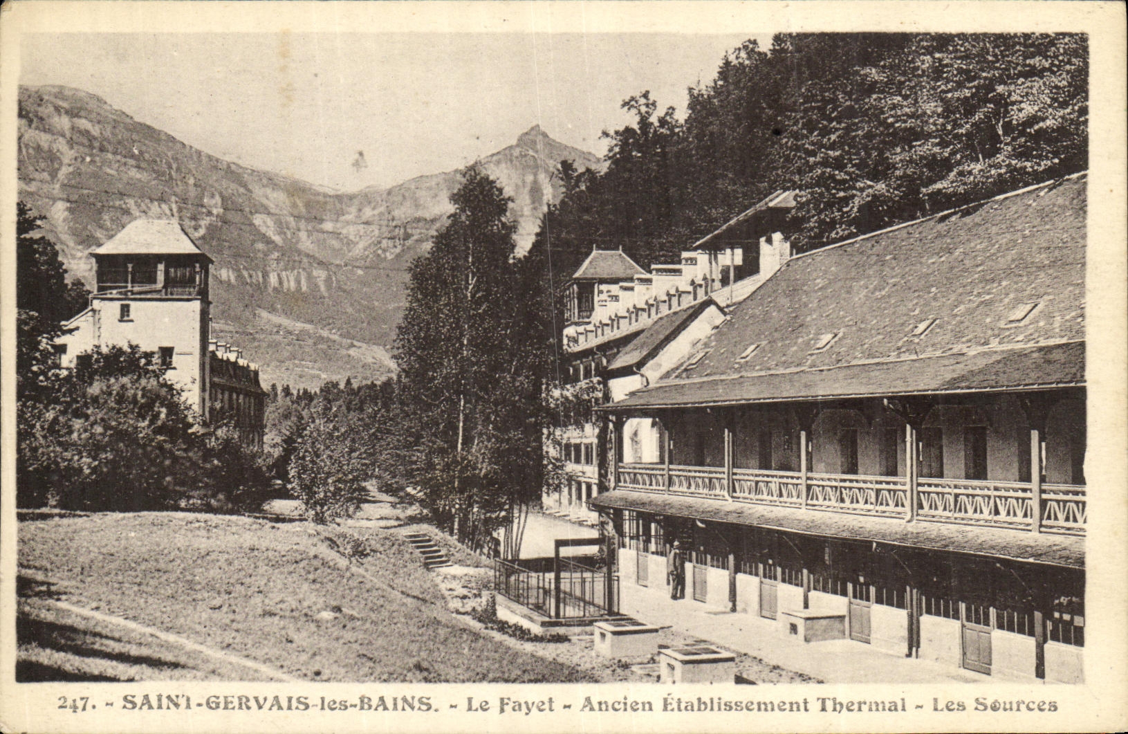 VINTAGE POSTCARD Holy Gervais les Bains Fayet Old Hydropathic establishment Sources