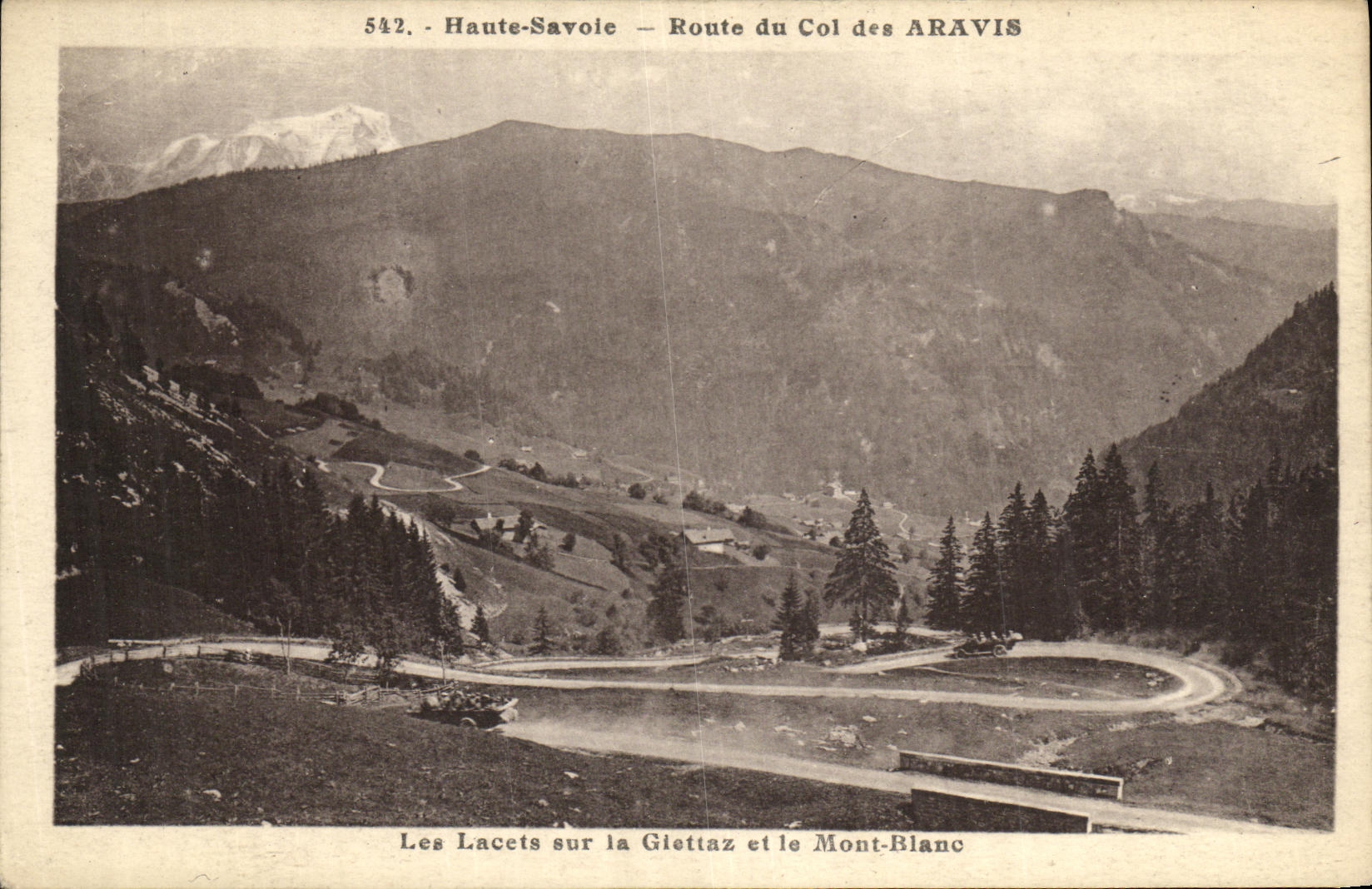 VINTAGE POSTCARD Laces on Giottaz and Mont Blanc