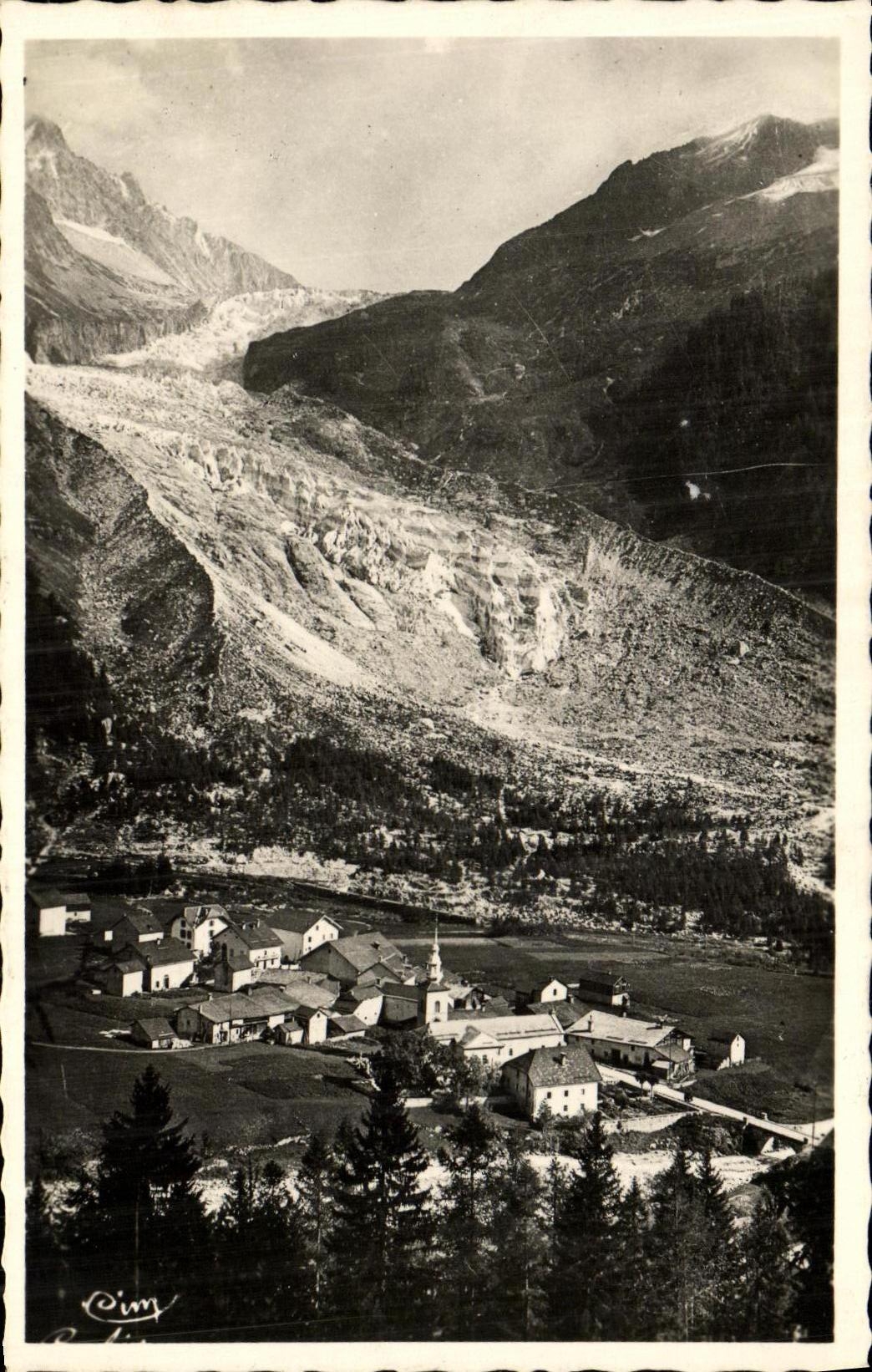 VINTAGE POSTCARD Massive of Mont Blanc Argentiere and its Glacier
