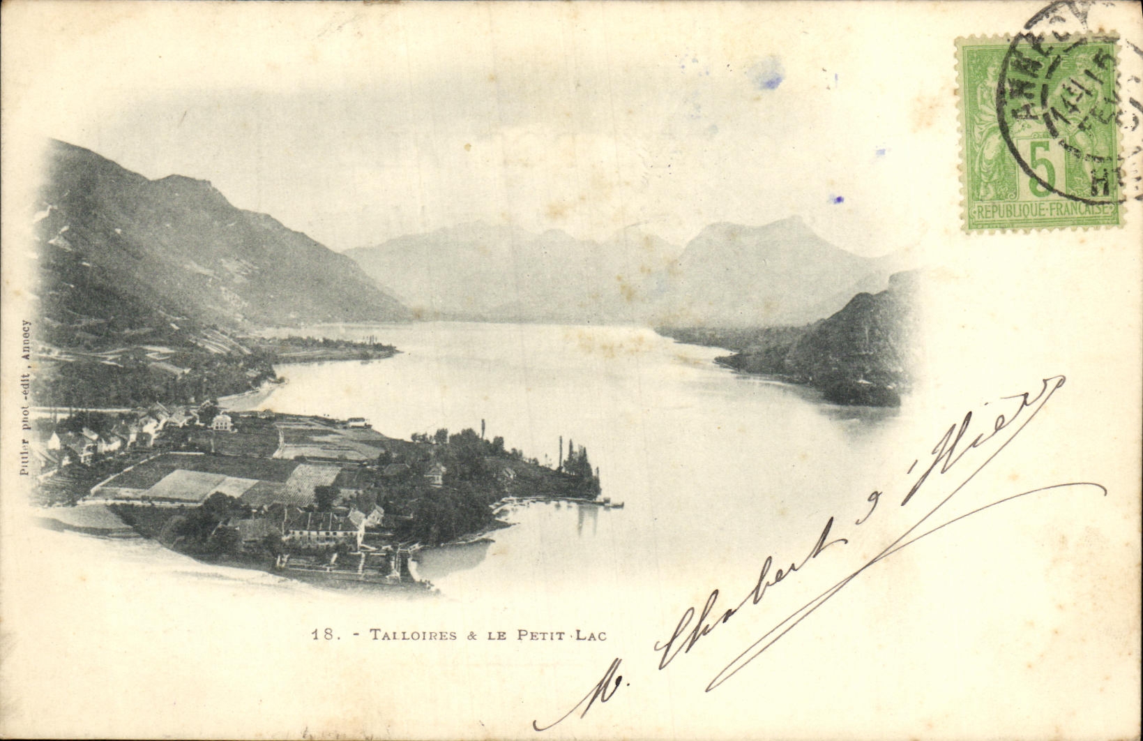 VINTAGE POSTCARD Thonon les Bains Lake