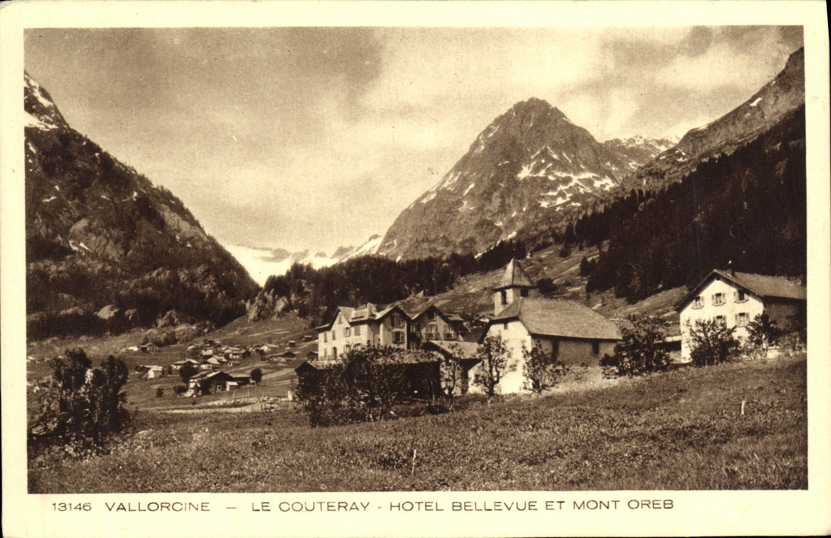 CPA Vallorcine Le Couteray Hotel Bellevue Et Mont Oreb