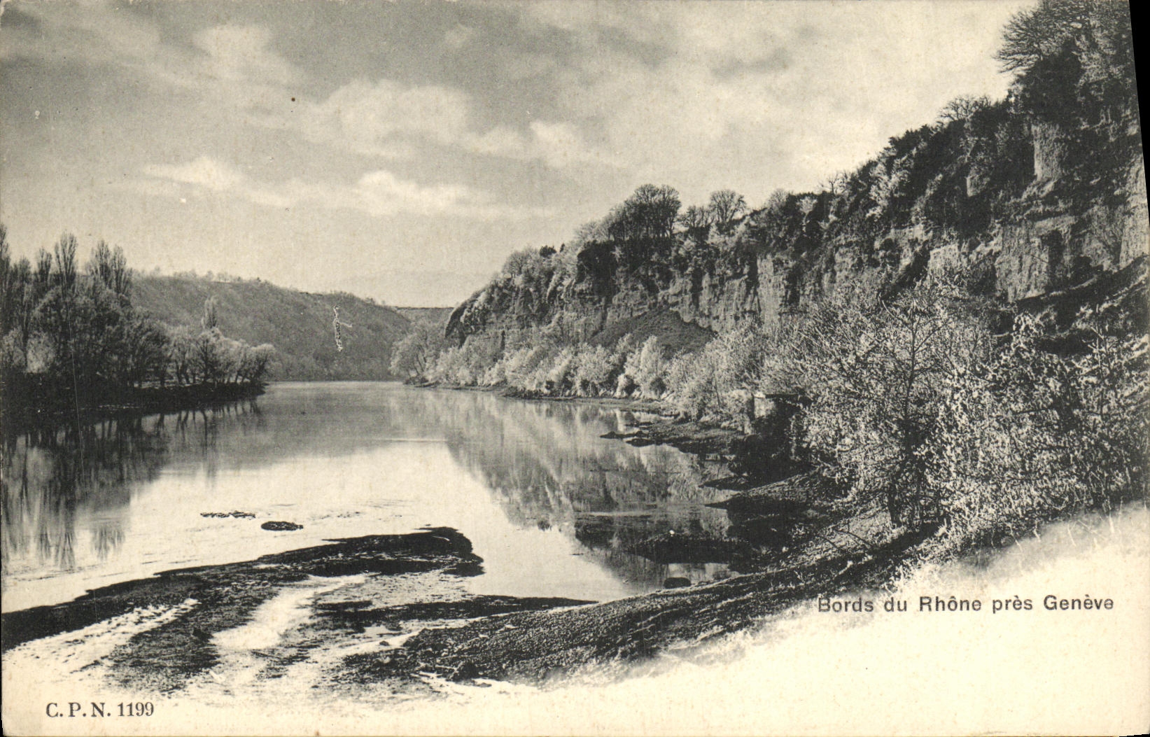 CPA Bords du Rhone pres Geneve