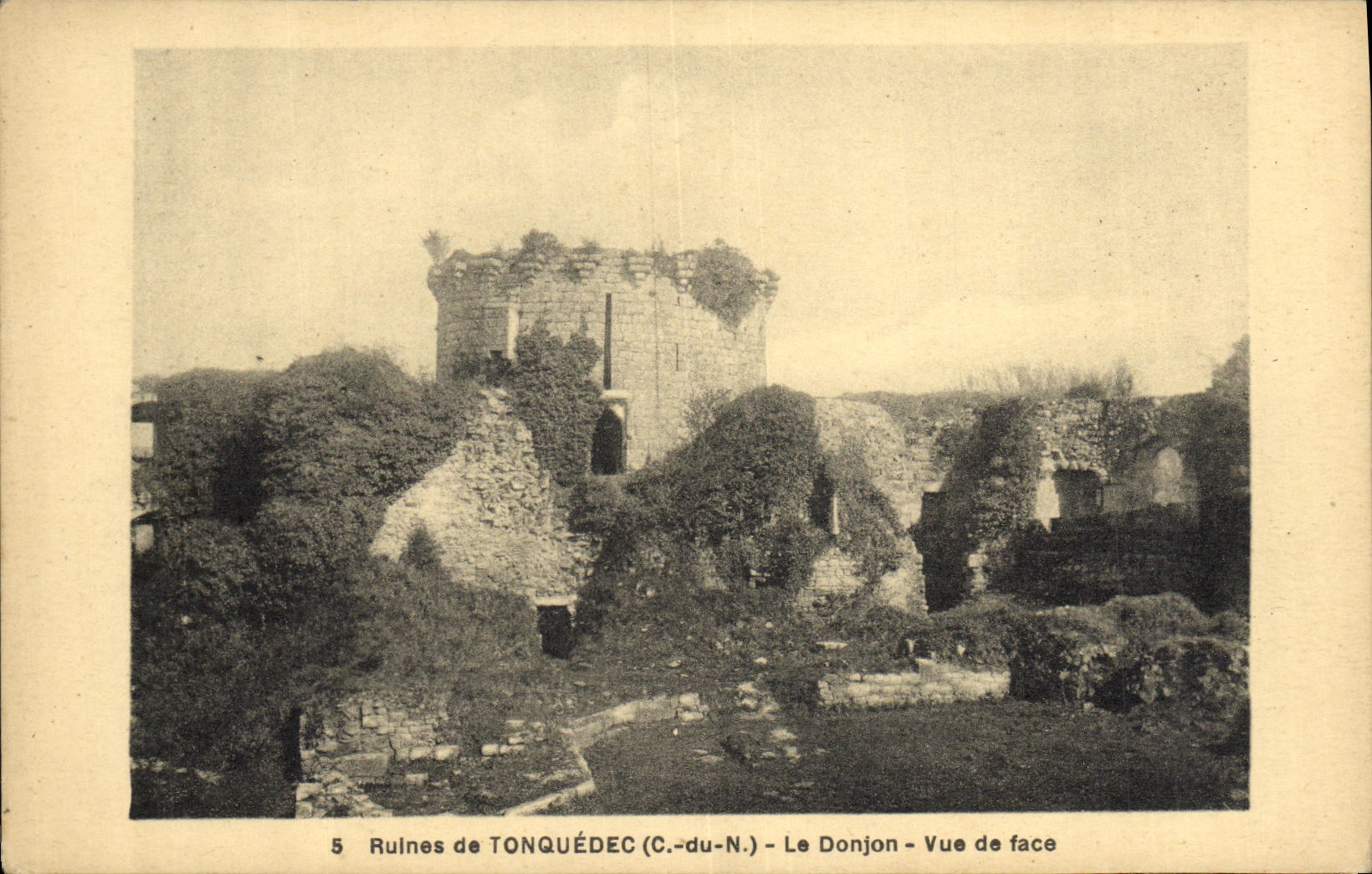 CPA RuinesTonquedec Le Donjon Vue de face