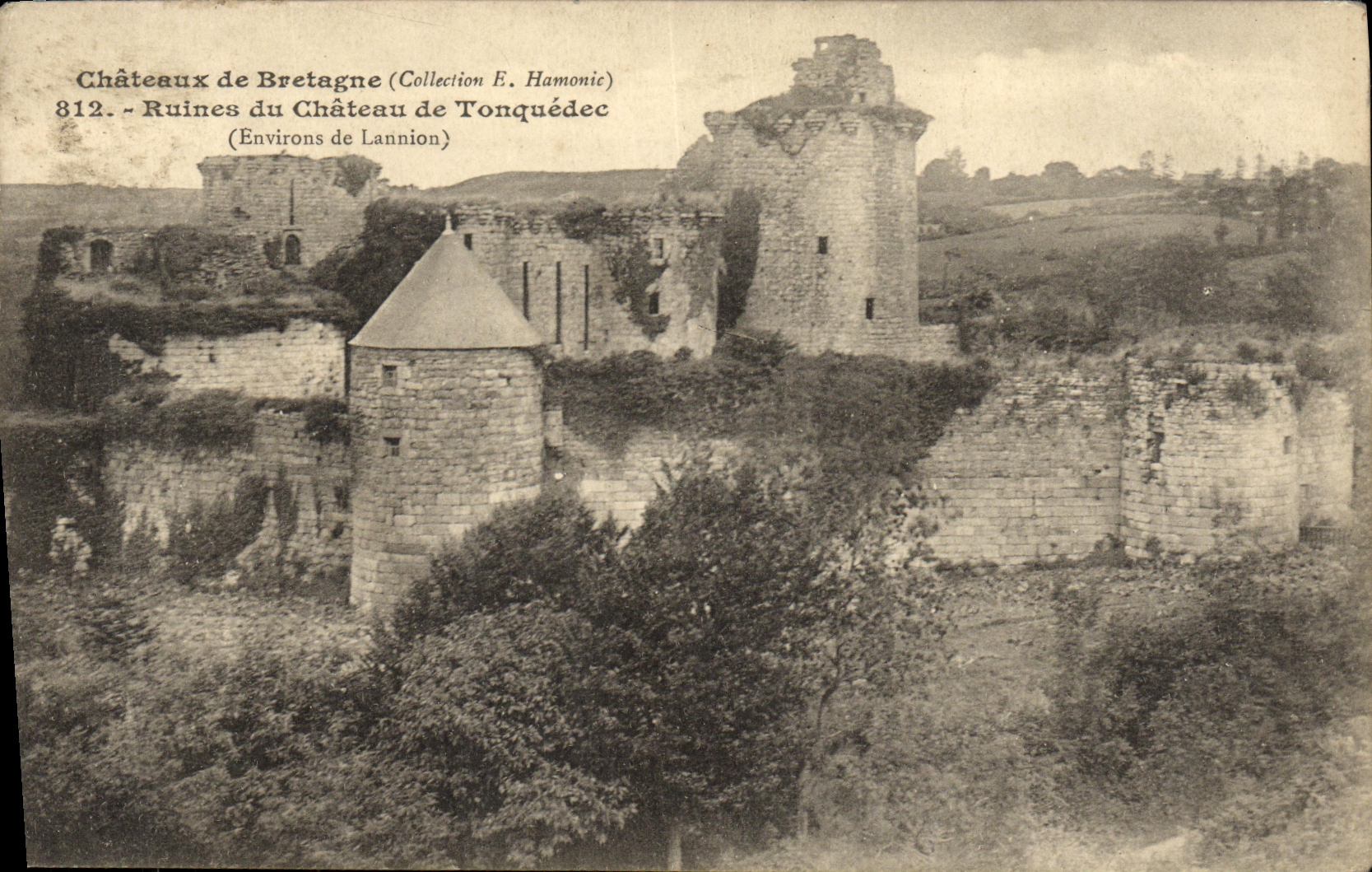 VINTAGE POSTCARD Ruins of the Castle of Tonquedec Surroundings of Lannion