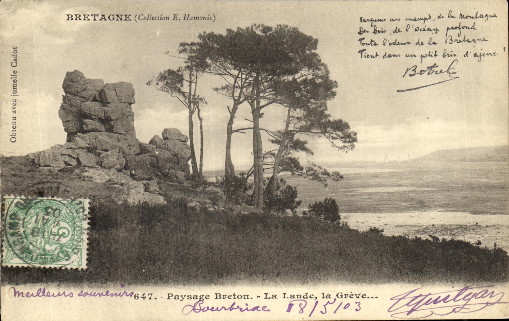 CPA Bretagne paysage breton La lande La greve Botrel