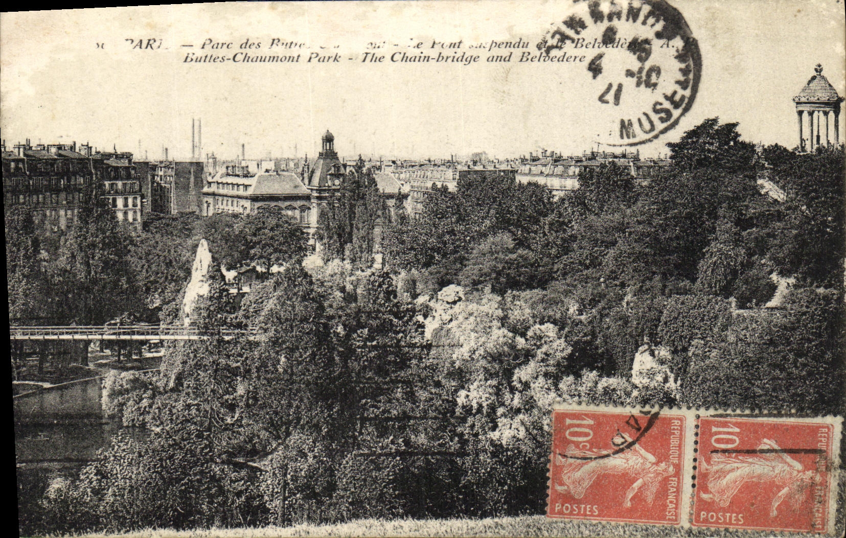 VINTAGE POSTCARD Hillocks Chaumont Paris