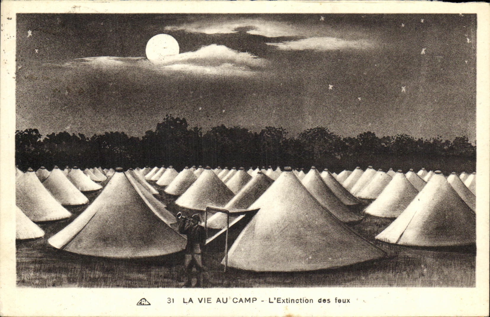 CPA La Vie Au Camp L Extinction des feux Militaria