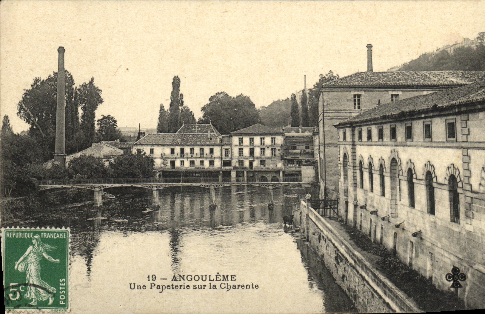 VINTAGE POSTCARD Angouleme a Paper mill on Charente