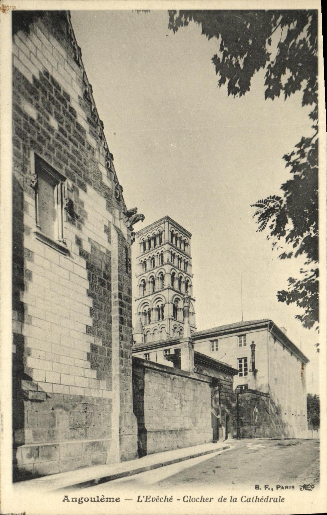 VINTAGE POSTCARD Angouleme L Eveche Bell tower of the Cathedral