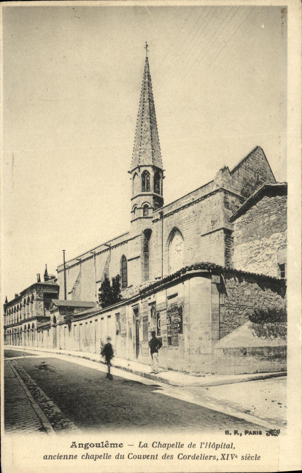 POSTAL Angulema de la VENDIMIA La Chapelle de L camara acorazada vieja del hospital del convento de Cordeliers