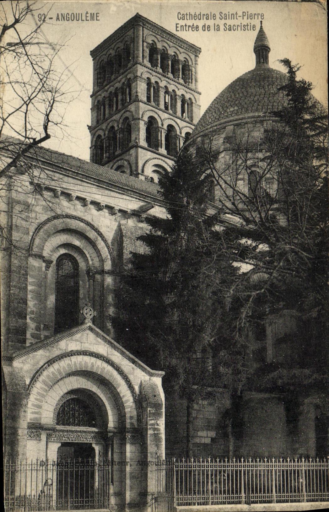 VINTAGE POSTCARD Angouleme Cathedral Saint Pierre Entered of the Sacristy