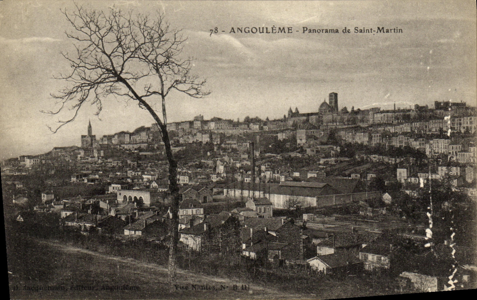 VINTAGE POSTCARD Angouleme Panorama of Martin Saint
