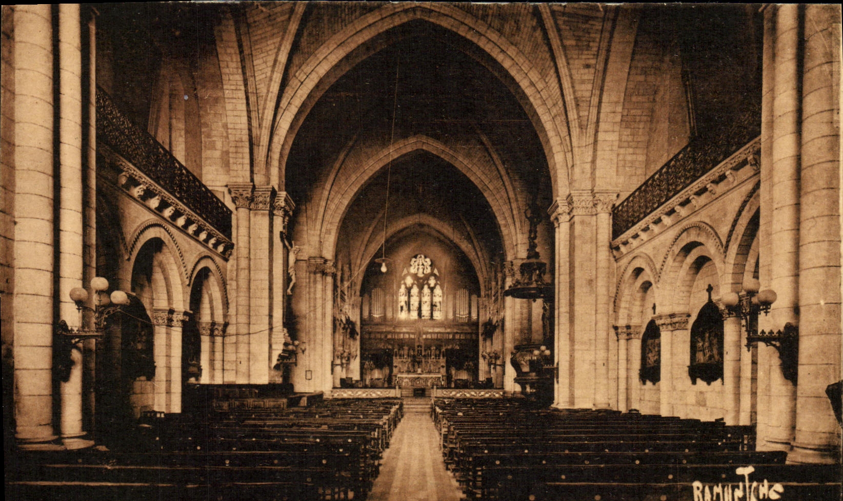 VINTAGE POSTCARD Cognac Church Light Saint Gothic Vaults